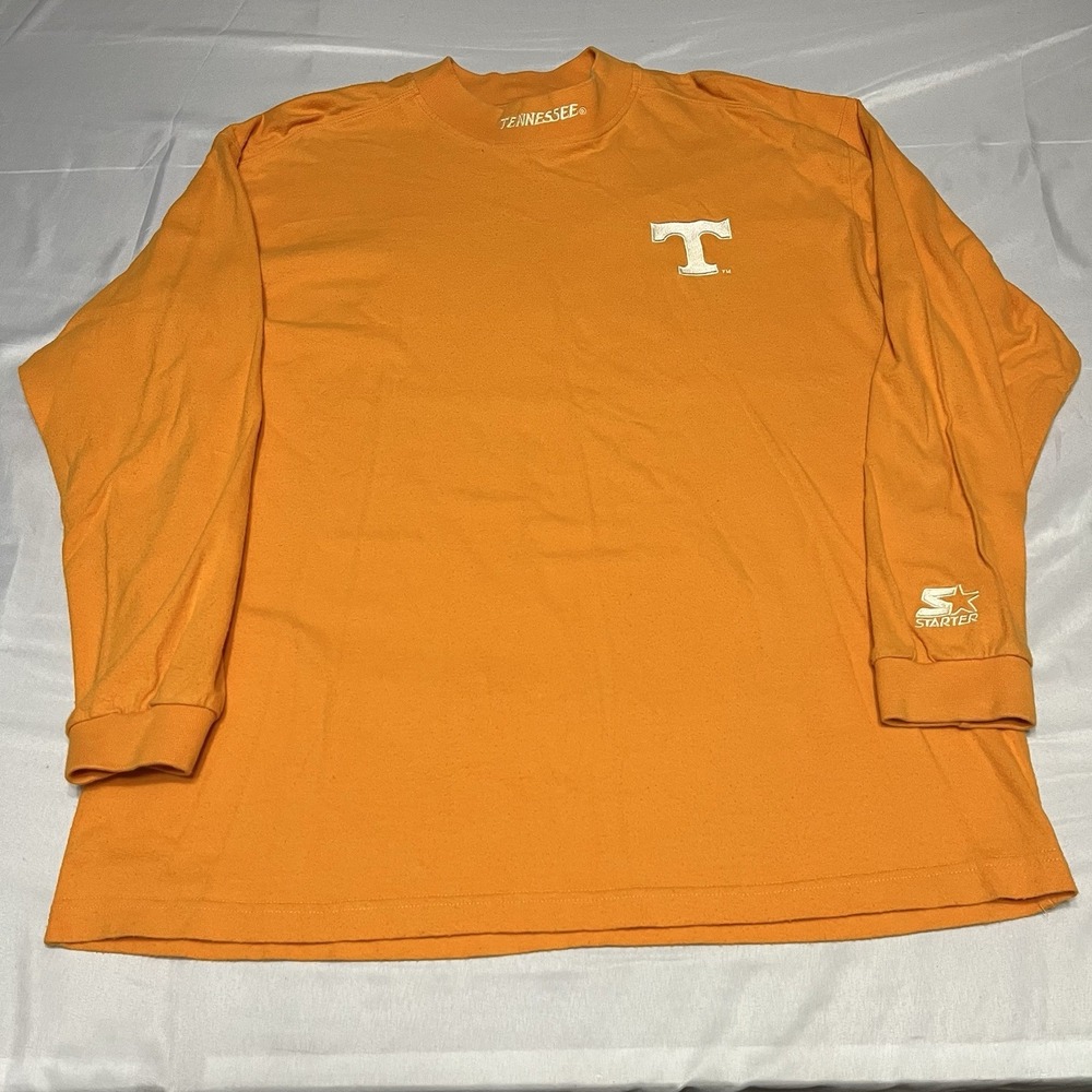 Vintage Starter Tennessee Volunteers Mock Neck Shirt Mens XL Orange Embroidered